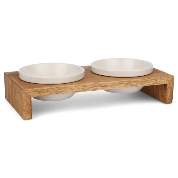 Replus Gohan Doppelnapf In Teak 1 Replus Gohan Doppelnapf In Teak