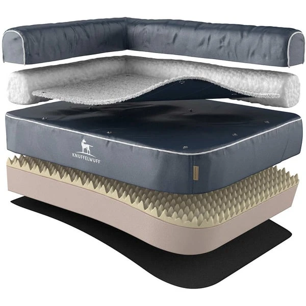 Knuffelwuff Orthopädisches Eck Hundebett Arizona Grau, Lehne Links 2 Knuffelwuff Orthopädisches Eck Hundebett Arizona Grau, Lehne Links – Bild 2