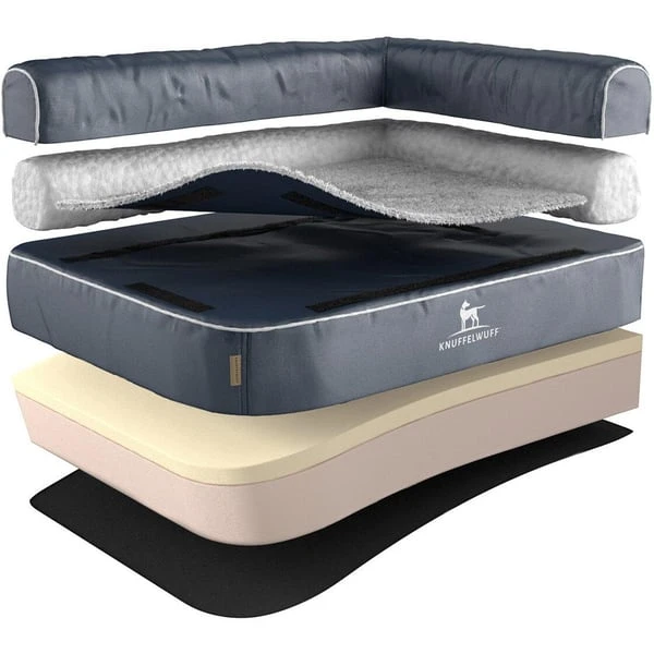 Knuffelwuff Orthopädisches Eck Hundebett Arizona Grau, Lehne Rechts 2 Knuffelwuff Orthopädisches Eck Hundebett Arizona Grau, Lehne Rechts – Bild 2