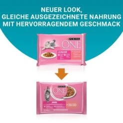 PURINA ONE JUNIOR Kitten In Sauce Lachs -Pet Verkauf purina one junior kitten in sauce lachs 4x85g 9