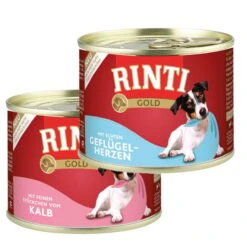 Rinti Gold Mix Aus Geflügelherzen & Kalbstückchen 24x185g